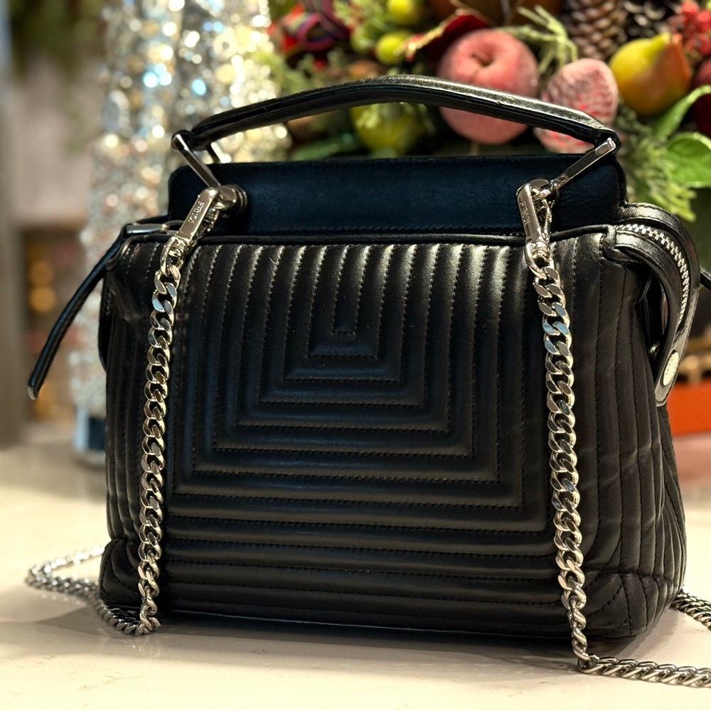 Fendi Dotcom Click Quilted Leather Shoulder Bag + Removable Clutch - Picture 3 of 16
